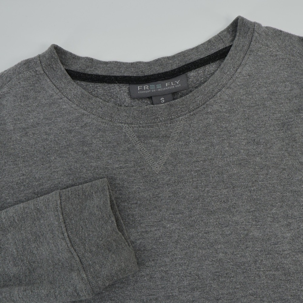Free Fly Bamboo Crew Neck Long Sleeve‎ Heather Gray Sweatshirt Shirt Mens Small